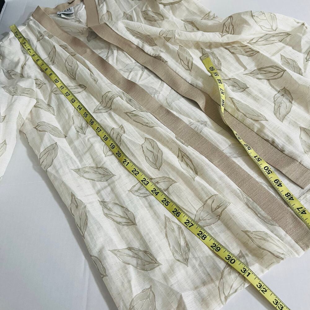 R & M Richards Leaf Print Open Front Kimono Jacke… - image 7